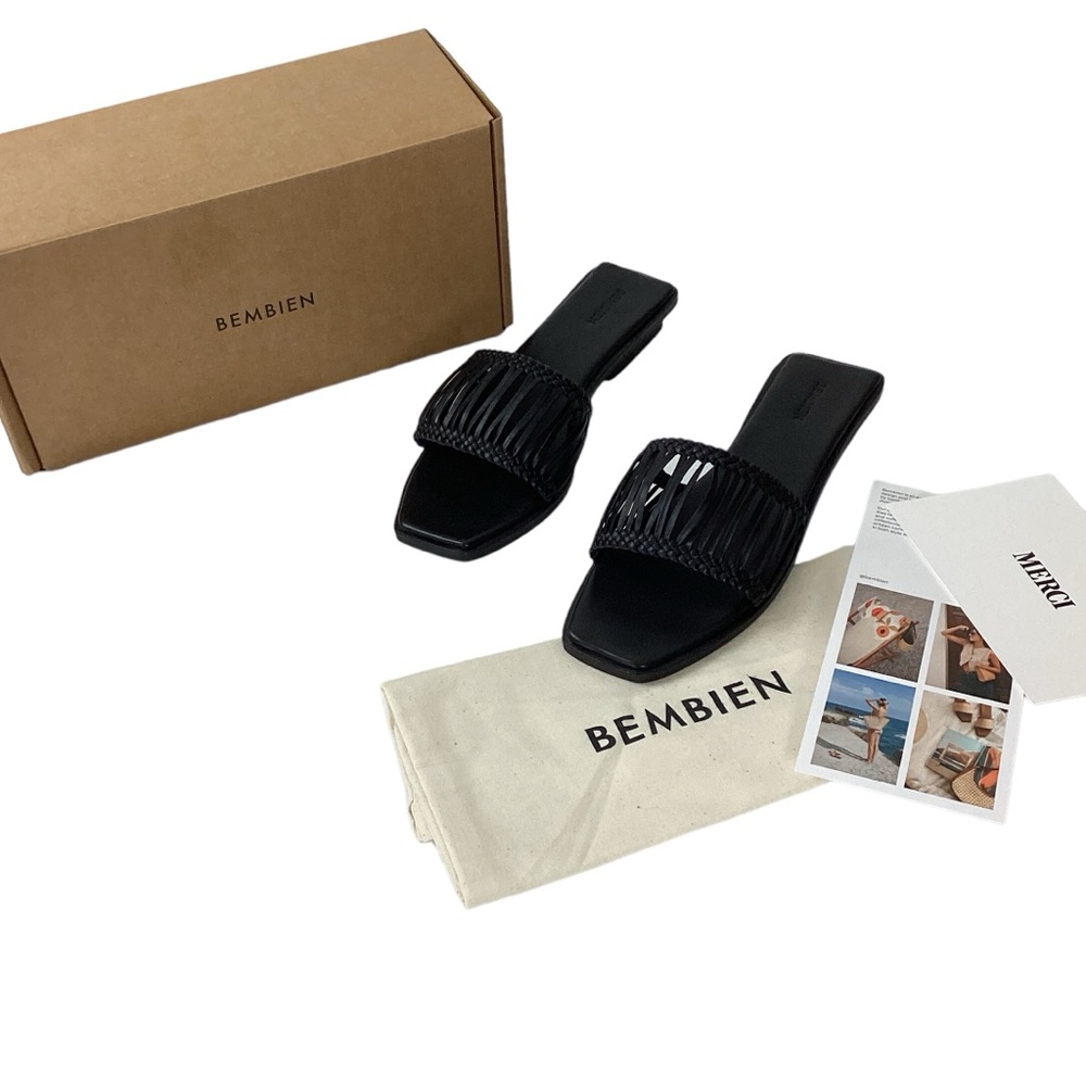 Women’s Braided Black Slide Sandals - Picture 2 of 15